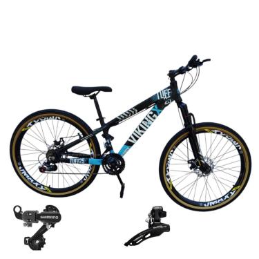 Imagem de Bicicleta 26 VikingX T25 21v Cambios Shimanos Freeride Pneu Aro 26 Balão Faixa Amarela-Unissex