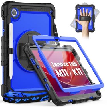 Imagem de timecity Capa para tablet Lenovo Tab M11 (TB330FU/TB330XU) de 11 polegadas com suporte para caneta/suporte de caneta/protetor de tela/alça de mão de 360°, para Tab K11 LTE 2024/Lenovo Xiaoxin Pad 2024