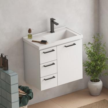 Imagem de Gabinete Para Banheiro Em Aço 3 Gavetas Ameixa