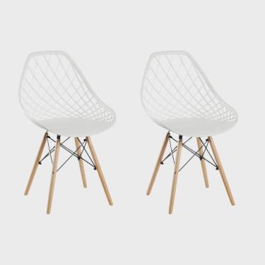 Imagem de Conjunto 2 Cadeiras para Sala de Jantar Clarice Cloe Madeira Branco