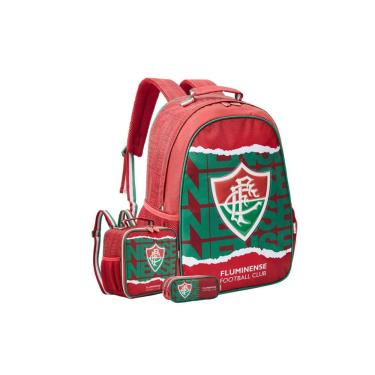 Imagem de Kit Escolar Mochila De Costas + Lancheira + Estojo Fluminense
