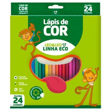 Imagem de Lápis de Cor 24 Cores Resina Eco Sextavado - Leo&Leo
