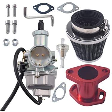 Imagem de KANECJDL VM26 30 mm PZ30 Carburador Mainfold Admissão Tubo Filtro de Ar para Predator 301cc 420cc 13hp 15hp Motor Mini Bike Go Kart Prata