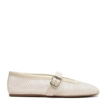 Imagem de Sapatilha Arezzo Boneca Off-White Verniz Tela Fivela-Feminino