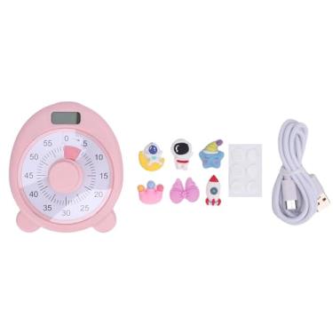 Imagem de Timer Visual de 60 Minutos, Cronômetro de Contagem Regressiva Mecânica para Crianças e Adultos, Vibração e Opções de Alarme Alto, Ferramenta de Ensino de Gerenciamento de Tempo,