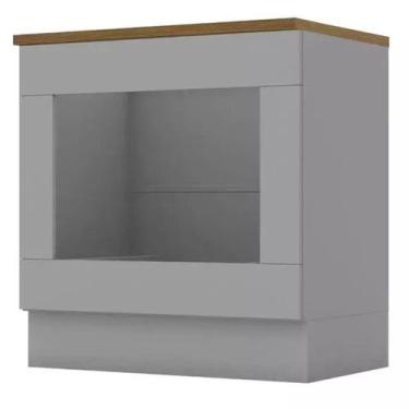 Imagem de Balcao Forno Embutir Tampo Cooktop 80cm Americana Cinza Nature Henn, C