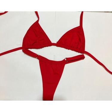 Imagem de Biquini fio dental pra marquinha de bronzeamento - Migri Store, Vermel