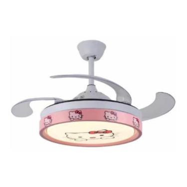 Imagem de Ventilador teto retratil infantil led bluetooth hello kitty - T&A PROL