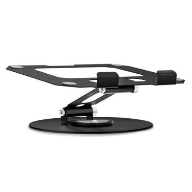 Imagem de jumper Suporte de tablet ajustável em altura com base giratória de 360°, suporte de mesa portátil e dobrável para iPad, tablets e telefones, leve.