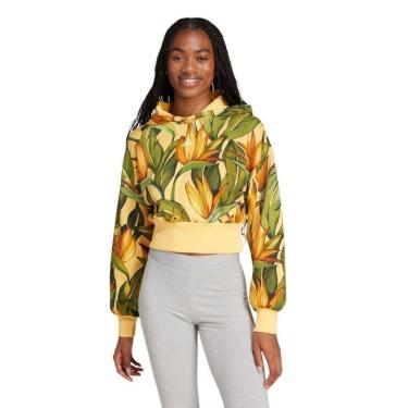 Imagem de Moletom Adidas com Capuz Farm Rio Feminino - Amarelo e Verde M-Feminino