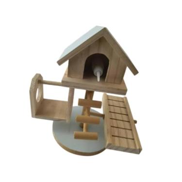 Imagem de Baoblaze Dwarf Hamster House Diy Pet Living Playground Slide Training Play Toy Hut With Stair for Parrots Sírios Ratos Ratos Birds
