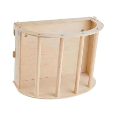 Imagem de Gralara Alimentador de feno para acessórios de gaiola de Dispensador de alimentos de madeira para porco de cobaia esquili Squirrel