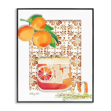 Imagem de Stupell Industries Arte giclée emoldurada preta Negroni com padrão mediterrâneo, design de Hillary Holt, 28 x 35 cm