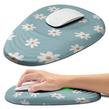 Imagem de Hokafenle Mouse pad ergonômico suporte de pulso com design de cunha escalonada, descanso de pulso, alívio da dor preenchido com espuma de memória, mousepad de túnel do carpo para mouse sem fio (30 x