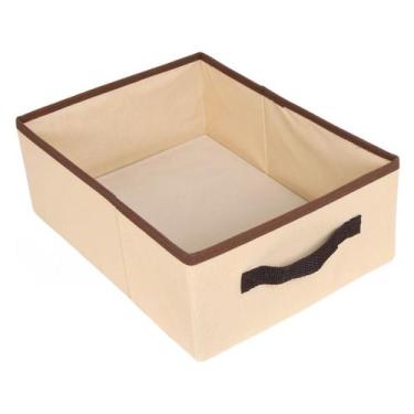 Imagem de Caixa organizadora de Tecido OrganiBox   c/ Alça de 28x15x38cm, marrom