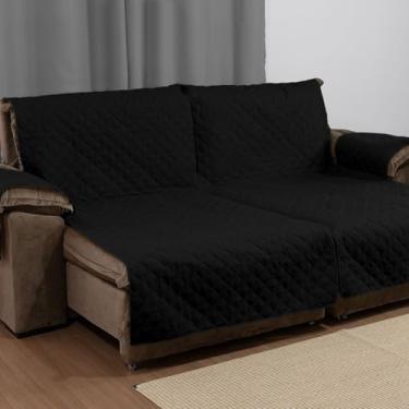 Imagem de CAPA PARA PROTETORA DE SOFÁ RETRÁTIL E RECLINÁVEL DE DOIS LUGARES DE 1,20M TOTAL 2,40M X 2,40M ALTURA (Preto)