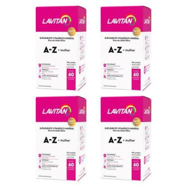 Imagem de Kit 4x Lavitan A-z Mulher Suplemento Vitamínico E Mineral Com Zinco 60