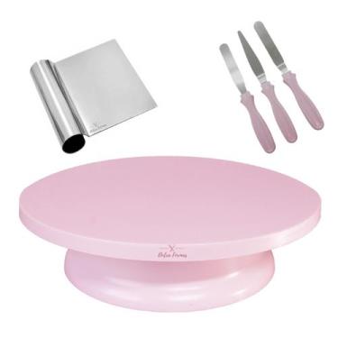 Imagem de Bailarina Plástico 30 Cm + Kit 3 Espátulas Confeiteiro + Tubular - DUT