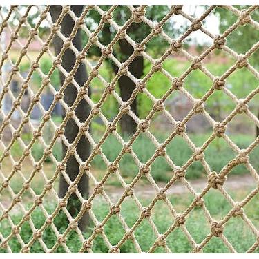 Imagem de Rede de carga de corda de cânhamo, rede decorativa de parede, grade de varanda de escada infantil cerca rede de segurança de playground, decoração de rede de escalada de plantas de casa na árvore ao