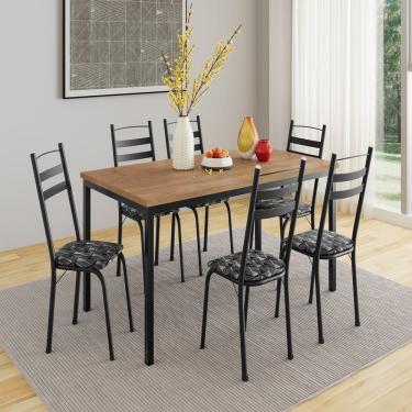 Imagem de Conjunto de Mesa com 6 Cadeiras Adriana Preto/Silver/ Demolição