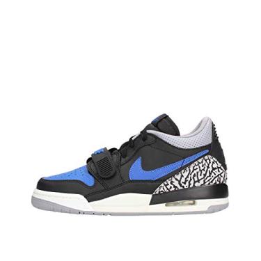 Imagem de Tênis infantil Air Jordan Legacy 312 Low (CD9054-146, branco/cinza lobo/marfim claro/azul marinho), Preto/Game Royal-branco-cimento cinza, 36