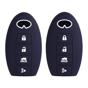 Imagem de XUHANG Capa protetora de chave de silicone capa protetora de proteção remoto para Infiniti EX35 FX50 G35 G37 M45 QX56 FX50 M35 M56 QX60 QX80 Smart Remote 4 BotõesXUHANG preto yf61362