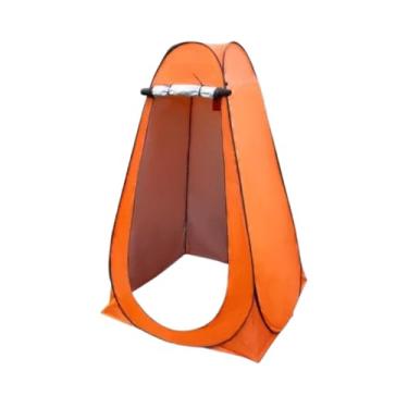 Imagem de Barraca Portátil para Camping, Trocador e Banheiro, 190 x 150 x 150 cm, Laranja, com Proteção UV e Janela de Ventilação