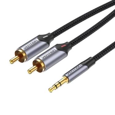 Imagem de Cabo Auxiliar P2 X 2 Rca Stereo Blindado Som 5 Metro Vention - Bbacome