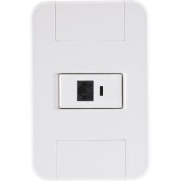 Imagem de Conj 4x2 1 Tomada Rj45 Cat. 6 Tramontina Tablet Branco