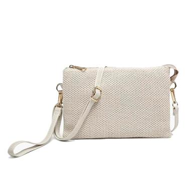 Imagem de Bolsa transversal vegana de palha Jen & Co., Off-white