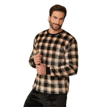 Imagem de Pijama Masculino Inverno Adulto Fleece Plush Soft Quentinho.-Masculino