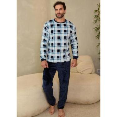 Imagem de Pijama Masculino Inverno Adulto Fleece Plush Soft Quentinho.-Masculino