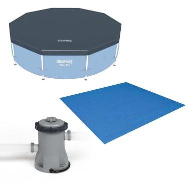 Imagem de Kit Filtro 1.250 Litros-hora 220v + Capa 305 Estrutural + Forro Bestway