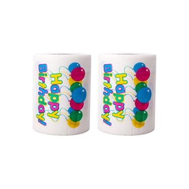 Imagem de SummitLink 2 Rolos De Balão Feliz Aniversário, Papel Higiênico, Lenço Papel, Guardanapo, Brincadeira, Festa Divertida, Ideia Presente Inovadora