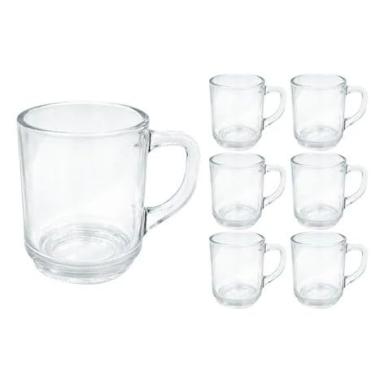 Imagem de 6 Canecas De Vidro Lisa 250ml