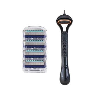 Imagem de Barbeador Manual Masculino De Aço Inoxidável De 5 Camadas, Lâmina Subs