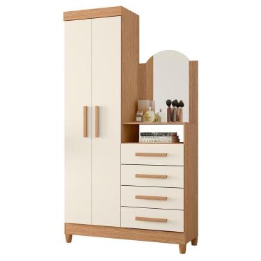 Imagem de Cômoda New Capri 2 Portas e 4 Gavetas com Espelho - Móveis Albatroz