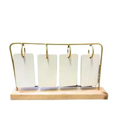 Imagem de CalendáRio de Mesa，CalendáRio de DecoraçãO de EscritóRio Preto/Ouro(ROSÊ PLAQUINHAS)