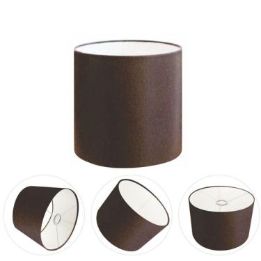 Imagem de Cúpula Abajur Cilíndrica Cp-8005 Ø18x18cm Café