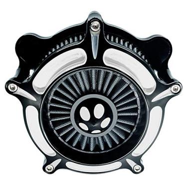 Imagem de Kit de limpeza de turbina para motocicleta de admissão de filtro de ar cromado com corte de cnc para Harley Touring Street Glide 2008-2016 Softail 2016-2017 Fitment - C (cinza)