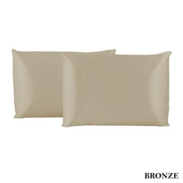 Imagem de Fronha cetim para travesseiro de 70cm x 50cm Anti-frizz 02 Unidades toque de seda (Bronze)