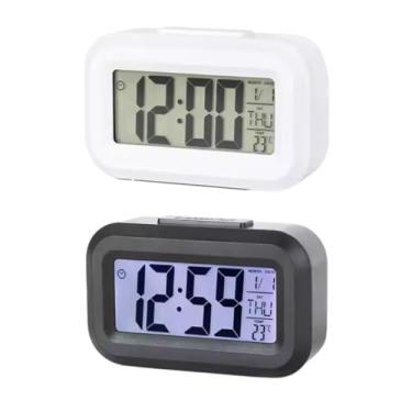 Imagem de Relógio Digital Compacto com LED, Display LCD, Temperatura e Data, Despertador, Luz Noturna, Sortido