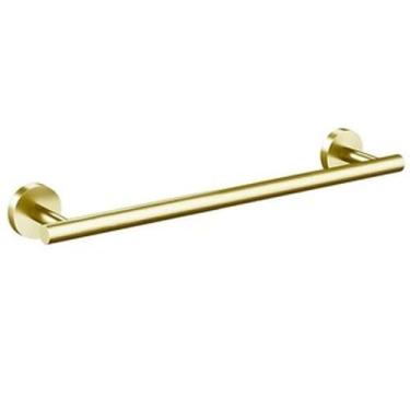 Imagem de Conjunto de banheiro dourado escovado - porta-papel, toalheiro e saboneteira | Acessórios de aço inoxidável com 5 peças, cabide de torre