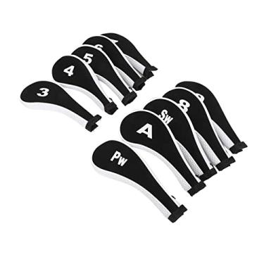 Imagem de Drfeify 10 PCS Golf Iron Head Chead Conjunto Com Zíper - Cabeças de Campo de Golfe Robustas Com Amplo Design de Abertura para Facilitar o Uso (Branco)
