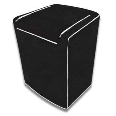 Imagem de Capa Para Maquina de Lavar e Secar Roupa PVC com Zíper Impermeável 6Kg a 16Kg - Compatível com Brastemp, Consul, Electrolux, Colomarq, Dako, Mabe, GE, Continental (Preto, M)
