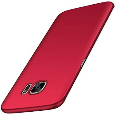 Imagem de Capa compatível com Samsung Galaxy S7 Edge [Proteção fina] [Protege contra choque/arranhão/queda/marcas] [Plástico PC premium] Capa rígida minimalista para Galaxy S7 Edge, Vermelho