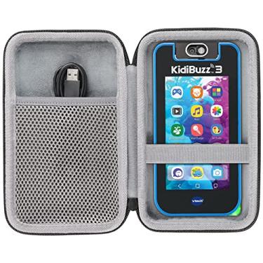 Imagem de co2CREA Substituição De Capa Rígida Para Dispositivo Eletrônico Inteligente Infantil Vtech Kidibuzz 3/G2 Kidiconnect (Preto + Cinza Interno)