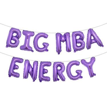 Imagem de Big MBA Energy Balloon Banner, Parabéns Grad, Parabéns pelo mestrado em administração de empresas, suprimentos de decoração de festa de formatura universitária/universitária (BIG MBA ENERGY Roxo)