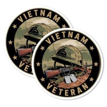 Imagem de Ímã veterano do Vietnã 10 cm pacote com 2 - Ímãs esportivos decorativos de vinil forte para geladeira armário cozinha escritório - fofa divertida estética legal durável e lembrança de longa duração