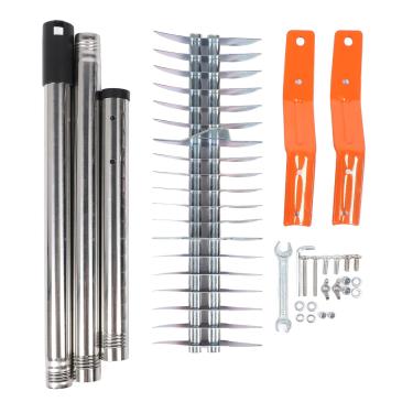 Imagem de Rago de palha de a rake de thch de desbotamento de retalhos de arago de solo aço de aço de aço carbono de aço inoxidável de 14,7 polegadas aço inoxidável (3 seções)